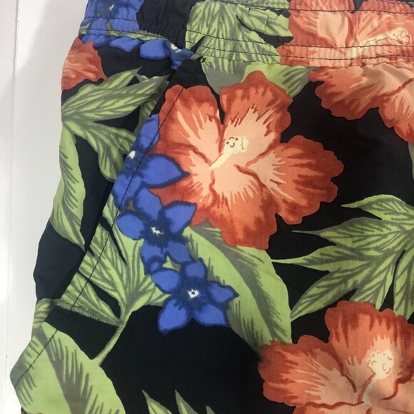 Caribbean Swimwear Black and Floral Men's Swim Trunks Shorts Large - Picture 3 of 9